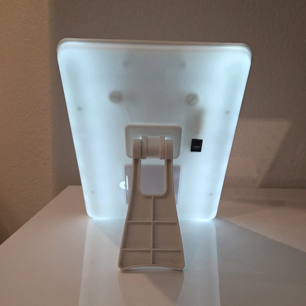 Cosmetic Mirror with LED Lights Touch Switch Battery Vanity Stand Travel